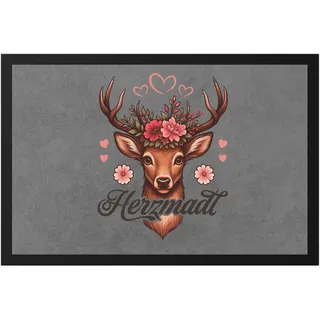 Hey!Print Herzmadl Fussmatte – Stilvolle Fußmatte mit romantischem Hirsch Motiv