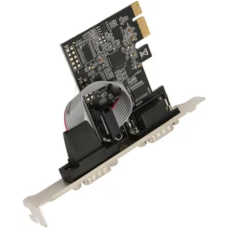 PCIE RS232 Erweiterungskarte PCIe Serial Host Controller Karte mit 2 Port PCI Express RS232 DB9 Serial Port, ASIX AX99100 Chip, Unterstützung für