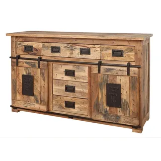 Massivmoebel24 Sideboard 150 x 90 x 45 cm Beige / Braun