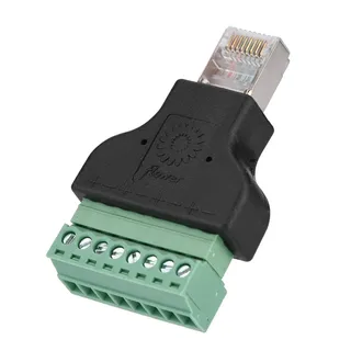 RJ45 Schraubklemmenadapter für DVR/NVR Überwachungskamera, RJ45 Stecker zu 8 Pin Klemmblock, lötfreie Verbindung