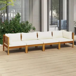 vidaXL Garten-Lounge-Set 4-Sitzer creme Akazie