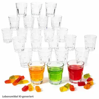 MamboCat Schnapsglas MamboCat 24x Queen Schnapsgläser 2cl bis 4cl Shot-Glas Stamper Party, Glas weiß