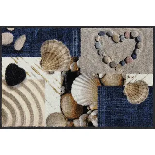 Erwin Müller Fußmatte Fußmatte, eckig, Höhe: 7 mm, gemustert: Strand beige|blau 40 cm x 60 cm x 7 mm