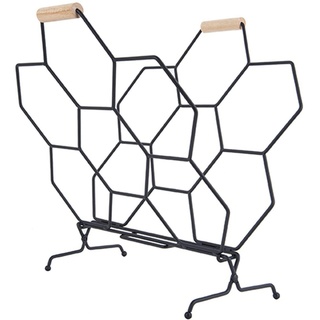 Present Time Zeitschriftenständer Honeycomb - Schwarz - 40x33x45cm