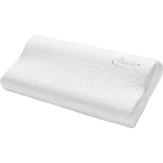 Vitalife 60x30x10/8 cm Visco-Airschaum Nackenstützkissen, Polyester, weiß, 60 x 30 x 10 cm