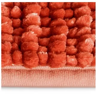 Karat Badematte Coral Chenille-Struktur Melone Pink 50 x 80 cm | Rot