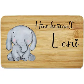 Bl4ckPrint Kinder Frühstücksbrettchen personalisierbar mit Name - Jausenbrett mit Gravur - Frühstücksbrettchen Kinder - Individuelles Holzbrettchen mit niedlichem Tiermotiv & Namen