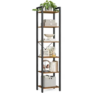 VASAGLE Bücherregal 40 x 30 x 187,5 cm Braun, Schwarz