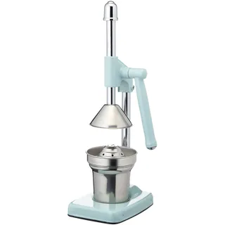 KitchenCraft Living Nostalgia - Manuelle Zitruspresse mit Hebel aus Aluminium und Edelstahl - Vintage Blue