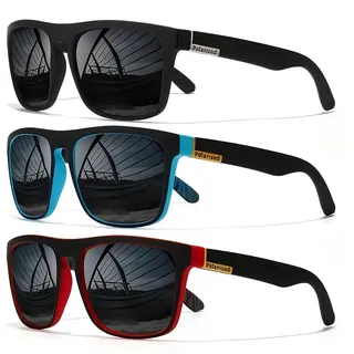 Athlix Sonnenbrille Sonnenbrille 3er Set Sonnenbrille Herren Damen Polarisiert UV-Schutz Outdoor 3 Stück, 100 % UV400 Schutz, CAT 3 Glas, Nur 28 Gramm weiß