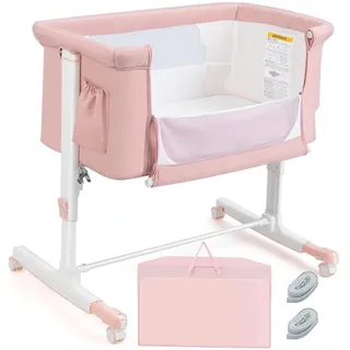 Costway Beistellbett Rosa 70 x 140 cm