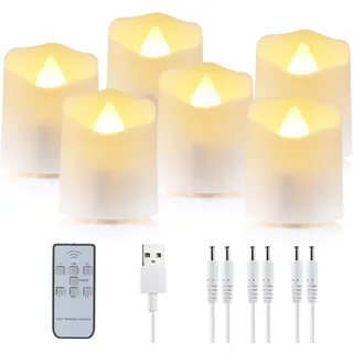 Enegg Led flackernde flammenlose Kerzen mit wiederaufladbaren Timer Fernbedienung elektrische Teelichter Lampe für Hochzeit Home dekorative Kerze