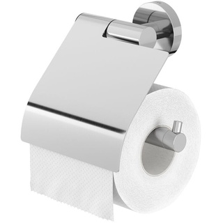 Tiger Boston Toilettenpapierhalter, Toilettenrollenhalter mit Deckel, zur Wandbefestigung, WC-Rollenhalter aus Edelstahl, Oberfläche: poliert
