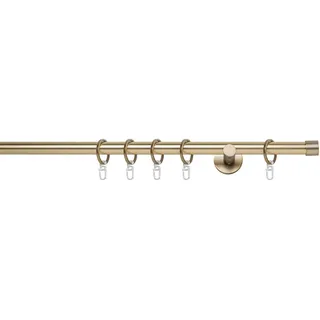 MYDECO Maß-Gardinenstange mit Endstück Cap Messing Ø 2 cm x 220 cm