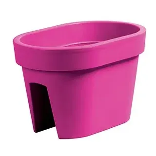Erhard-Trading Balkonkasten Altea Geländertopf Blumenkasten Blumentopf Geländer oval rund bunt (oval, Fuchsia)