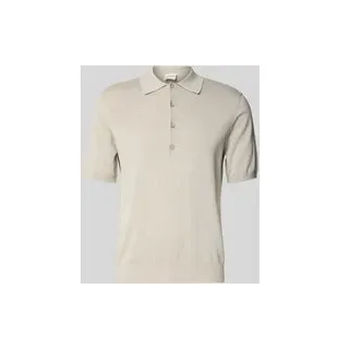 Poloshirt mit gerippten Abschlüssen, Kitt, XL
