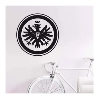 Eintracht Frankfurt Wandtattoo Fußball Wandtattoo Eintracht Frankfurt Deutschland Logo Adler Wappen Krone, Wandbild selbstklebend, entfernbar schwarz 80 cm x 80 cm