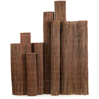 MC.Sammler Weidenmatte Sichtschutz Zaun für Balkon und Terrasse - Windschutz & Sonnenschutz - Weidenzaun in 22 Größen (Gartenzaun 80 x 500 cm) - Holz Sichtschutzmatte für Haus und Garten