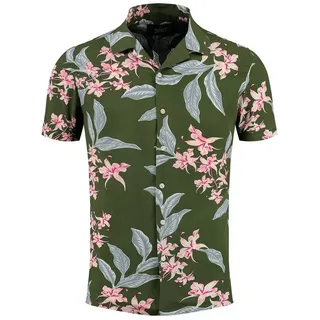 Key Largo Hawaiihemd Herren Hawaii Freizeit Hemd Trinidad MSH00010 Regular Kurzarm Kentkragen Gemustert L