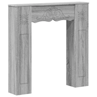 vidaXL Kaminumrandung 102 x 20 x 102 cm Holzwerkstoff Grau
