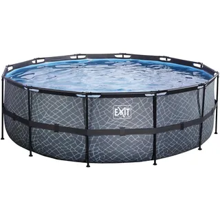 EXIT TOYS Stone Pool Set 427 x 122 cm inkl. Sandfilter grau