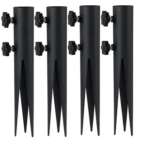 4 Stück Stahl-Gartenstecker für Fackel-Halterungen, Solar-Lichtstützen, Erdspieße für Fahnenmasten, Angelruten, Outdoor-Metallpfosten