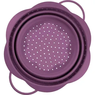 Kochblume Faltsieb L | Premium-Silikon & BPA frei| Hitzebeständig | Spülmaschinenfest | Platzsparend | Farbe: lila