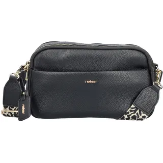Umhängetasche RIEKER, Damen, Gr. B/H/T: 25cm x 16cm x 7cm, schwarz, Lederimitat, Taschen Umhängetasche, Damen Schultertasche, Handtasche mit zwei Reißverschlüssen