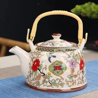 HXSCOO 900 ml Kanne große Keramik Kapazität Teekanne aus Porzellan mit Filterwasser chinesischer Kung-Fu-Wasserkocher Teegeschirr Trinkgeschirr Wasserkocher grüner Tee (Color : 9)