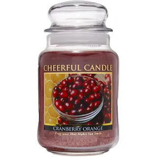 A Cheerful Giver - Cranberry Orange Duftkerze im Glas (680 ml) mit Deckel und naturgetreuem Duft, hergestellt in den USA.
