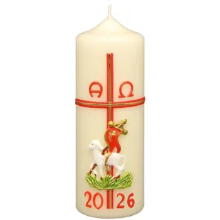 Kopschitz Kerzen Osterkerze Kreuz, Lamm, A und O, Jahreszahl 170 x Ø 60 mm