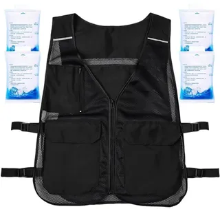 Ymxygz Kühlweste Aus Mesh Kühlakkus, Reflektierende Arbeitsweste, Sommerweste Gegen Hitze Für Outdoor-Sportarten Wie Wandern, Arbeiten Und Laufen