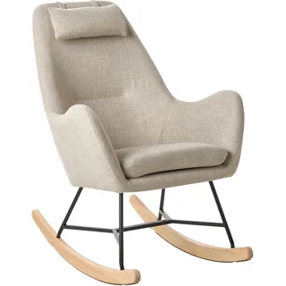 Beliani Schaukelsessel Arrie Stoff Hellbeige
