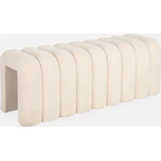 sweeek - Zeitgenössische Sitzbank, Bettbank mit Stoffbezug - Beige - Beige