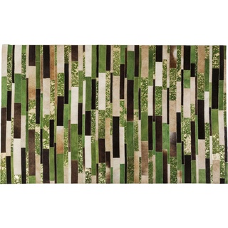 Kare Design Teppich Brick, komfortabler Läufer, Wohnzimmerteppich, rechteckiger Kuhfellteppich in warmen Grün - und Brauntönen, (H/B/T) 1x240x170cm