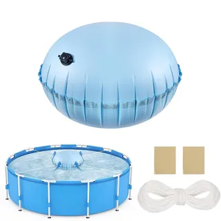 Pool Kissen Winter,poolkissen rund 120 X120 cm,Pool Luftkissen Verwendung mit Pool Abdeckung Rund 366,Poolkissen Mit 15M Ausgleichsseil und Reparaturset,für Poolabdeckung & Winterabdeckplanen