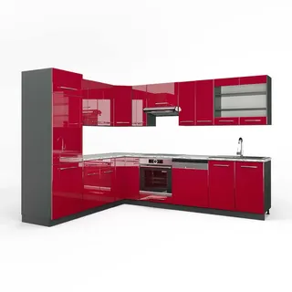 Vicco Winkelküche Fame-Line L-Form 287 cm rot