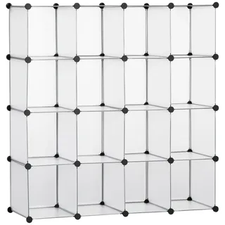Homcom DIY Regalsystem 16 Würfel Standregal 125 x 32 x 125 cm Weiß