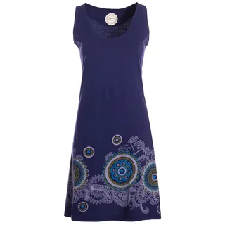 Vishes Sommerkleid Damen Hippie Mandala Print Trägerkleid Baumwolle Alternative Mode, Boho, Hippie, Ethno, Festival blau 48