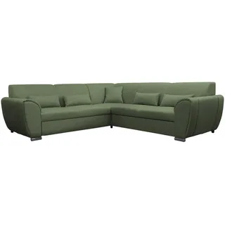 Livetastic Ecksofa, Grün, Textil, 5-Sitzer, Füllung: Schaumstoff, Ottomane links, L-Form, 266x266 cm, Made in EU, Rücken echt, Wohnzimmer, Sofas & Couches, Wohnlandschaften, Ecksofas