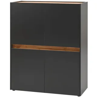 Furn.Design Highboard Kommode in Eiche Wotan Holz und grau matt modern Sideboard Wohnzimmer Esszimmer Schrank Mehrzweckschrank 100 x 120 cm Center (Highboard)