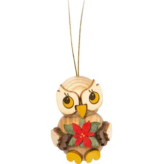 Kuhnert Eulenkind mit Weihnachtsstern 4 cm beige/gold