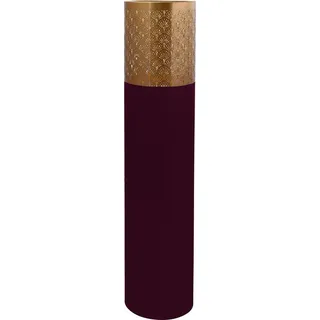 Padiro Bodenvase 25 x 25 x 121 cm - beerenrot und goldfarben - Eisen - Zylinderform mit Ornamentband - Rot/Gold