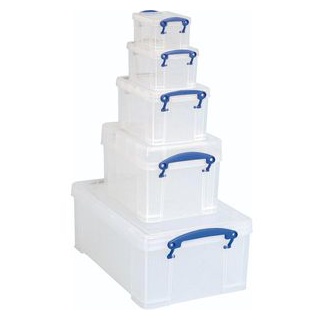 Really-Useful-Box Aufbewahrungsbox 5IN1C14-6, mit Deckel, Kunststoff, transparent, Set 5-teilig