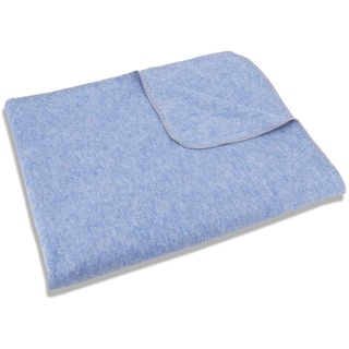 Setex Kuscheldecke, Dekorative Decke aus 85% Baumwolle und 15% Polyester, 200 x 150 cm, Hellblau Uni