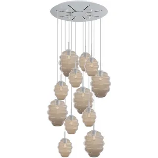 s.luce Echos 12-flg. Ø 80 cm oval klar/weiß