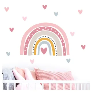Little Deco Wandtattoo Regenbogen mit Herzchen DL483