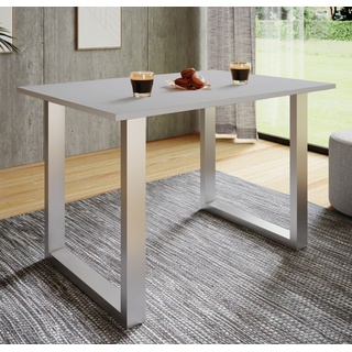 VCM Premium Holz Esstisch Küchentisch Speisetisch Tisch Xona U Silber Grau