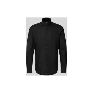 Slim Fit Business-Hemd mit Haifischkragen, Black, 43/44