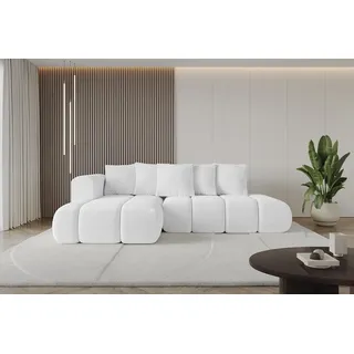 altdecor Ecksofa Polyester mit Schlaffunktion 2-Sitzer Weiß